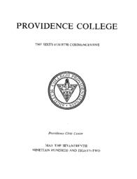 Providence College Commencement Program 1982