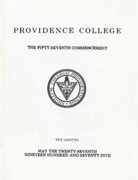 Providence College Commencement Program 1975