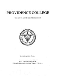 Providence College Commencement Program 1987