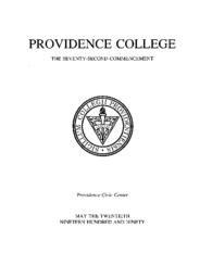 Providence College Commencement Program 1990