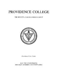 Providence College Commencement Program 1992