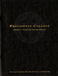 Providence College Commencement Program 1996