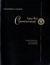 Providence College Commencement Program 2001