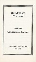 Providence College Commencement Program 1947