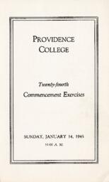 Providence College Commencement Program 1945 January