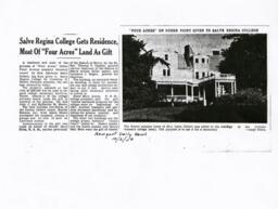 Article about Property Donation by Cornelius Moore to Salve Regina College