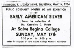 Ad for Moore Silver Display at Salve Regina College