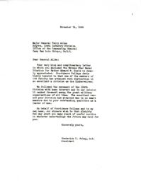 Letter from Reverend Frederick C. Foley, O.P. to Major General Terry Allen
