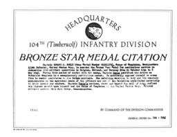 Reverend Edward P. Doyle's Bronze Star Medal Citation