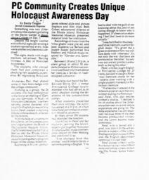 PC Community Creates Unique Holocaust Awareness Day