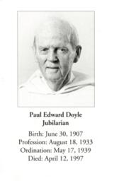 Reverend Edward P. Doyle's obituary card