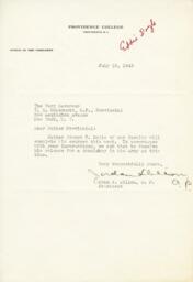 Letter from Reverend John J.Dillon, O.P. to Reverend Terence S. McDermott, O.P.