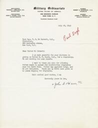 Letter from John F. O'Hara to Reverend Terence S. McDermott, O.P.
