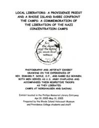 Local Liberators: A Providence Priest and a Rhode Island Rabbi Confront the Camps: A Commemoration of the Liberation of the Nazi Concentration Camps